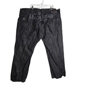 ROCAWEAR SzW52 embroidered Distressed Original Fit‎ jean pants. Y2K Vibe. Unique